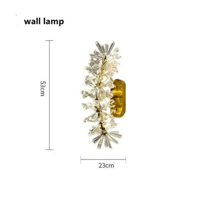 Modern gold crystal flower chandelier living room ceiling light