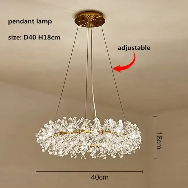 Modern gold crystal flower chandelier living room ceiling light