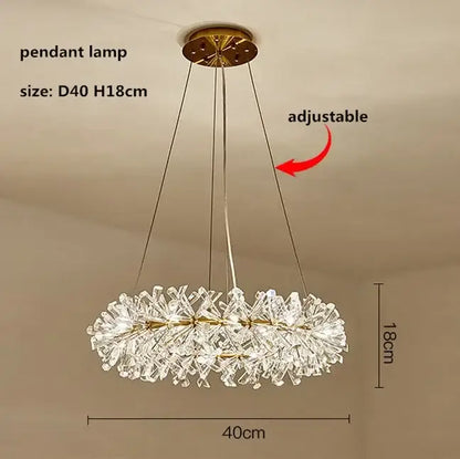 Modern gold crystal flower chandelier living room ceiling light