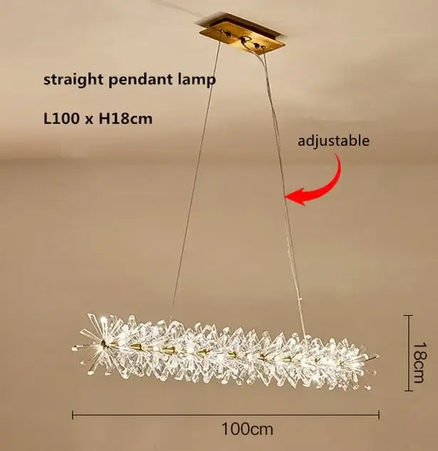 Modern gold crystal flower chandelier living room ceiling light
