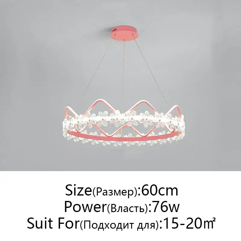Modern gold crystal flower ring chandelier for living room