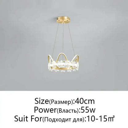 Modern gold crystal flower ring chandelier for living room