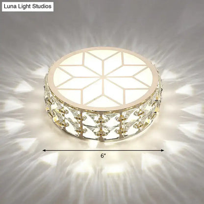 Modern gold crystal flush mount ceiling light for passageway