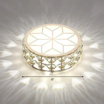 Modern gold crystal flush mount ceiling light for passageway