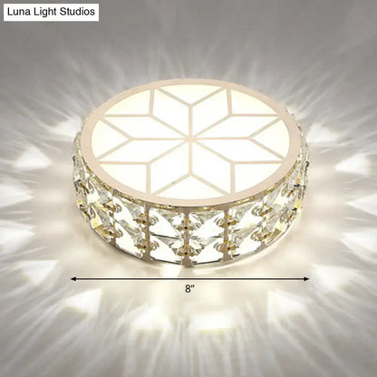 Modern gold crystal flush mount ceiling light for passageway