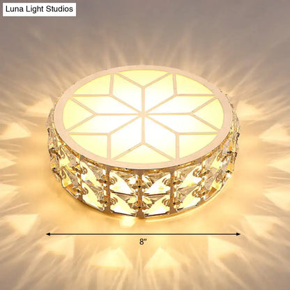 Modern gold crystal flush mount ceiling light for passageway
