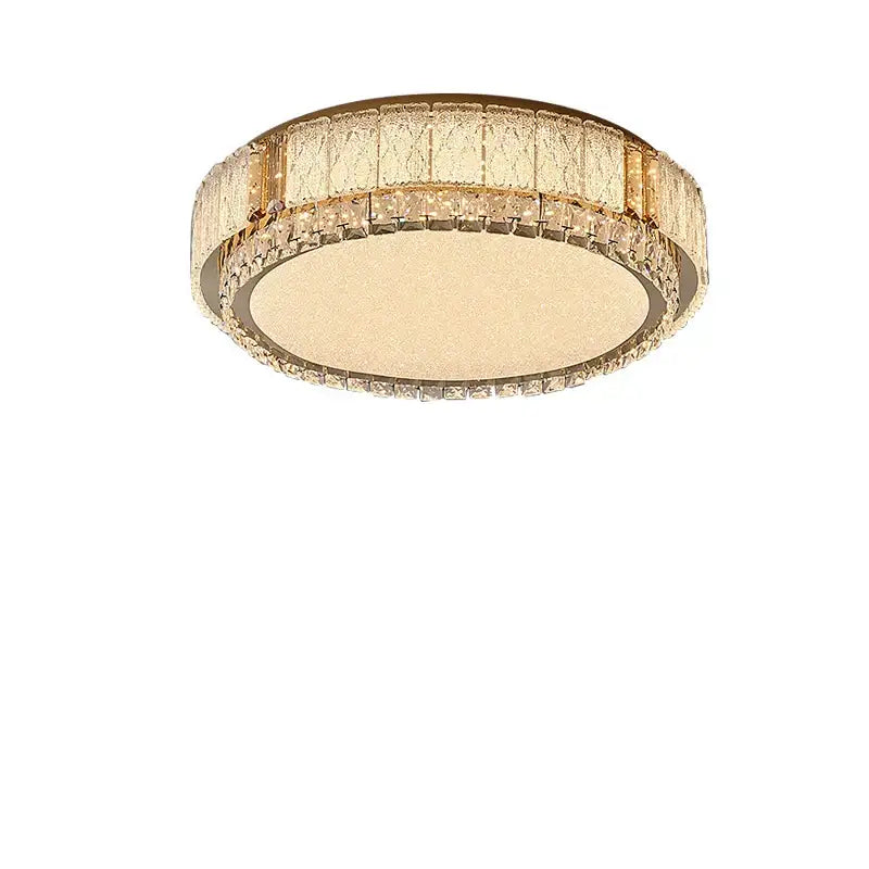 Modern gold crystal glass ceiling light fixture living room decor