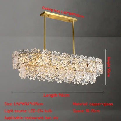 Modern gold crystal glass led pendant dining room chandelier
