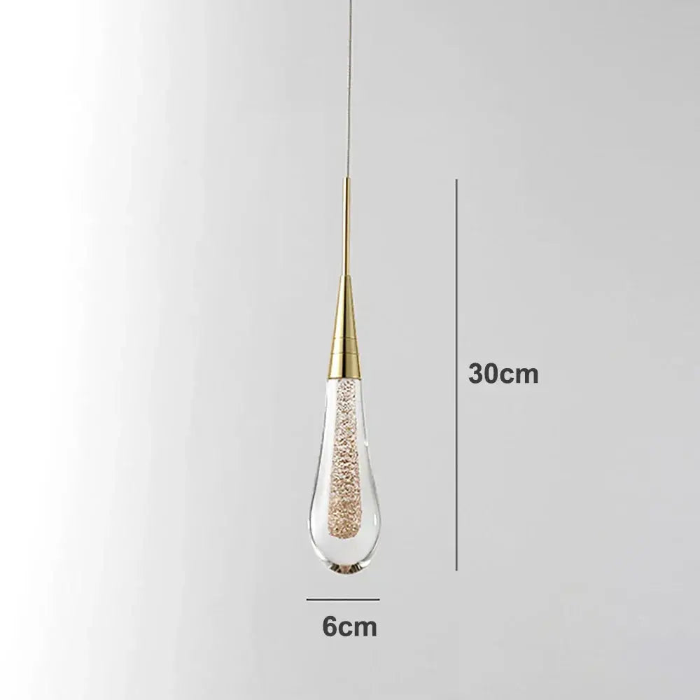 Modern gold crystal glass led pendant lights dining room teardrop shaded