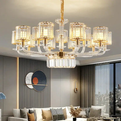 Modern gold crystal glass pendant lamp for dining room