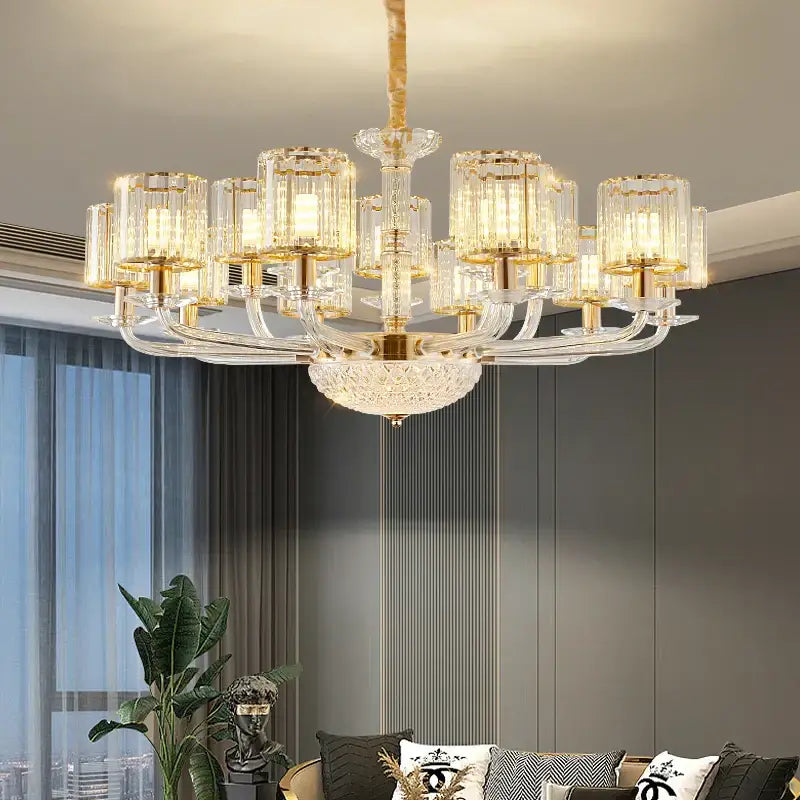 Modern gold crystal glass pendant lamp for dining room