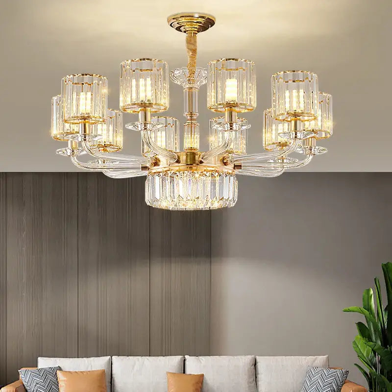 Modern gold crystal glass pendant lamp for dining room