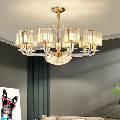 Modern gold crystal glass pendant lamp for dining room