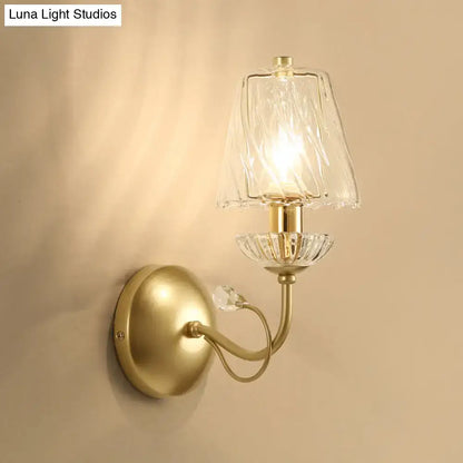 Modern gold crystal glass sconce living room wall lamp