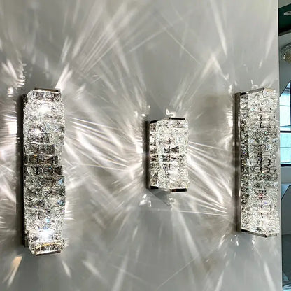Modern gold crystal glass wall sconce for bedroom warm glow light