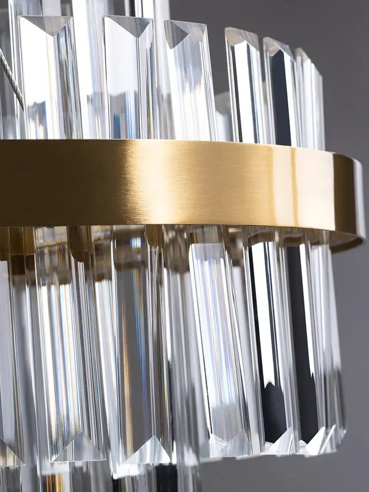 Modern gold crystal hanging lamp living room chandelier
