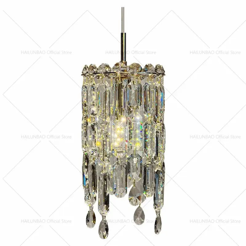 Modern gold crystal headboard chandelier for master bedroom