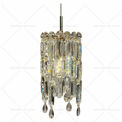 Modern gold crystal headboard chandelier for master bedroom
