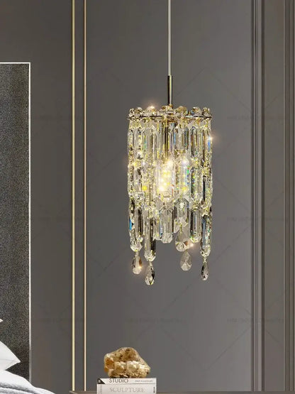 Modern gold crystal headboard chandelier for master bedroom
