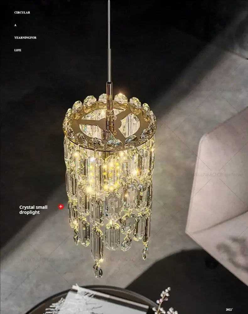 Modern gold crystal headboard chandelier for master bedroom