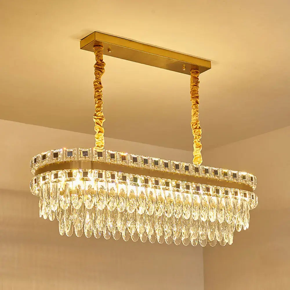 Modern gold crystal island light – kitchen dining room 110v-120v