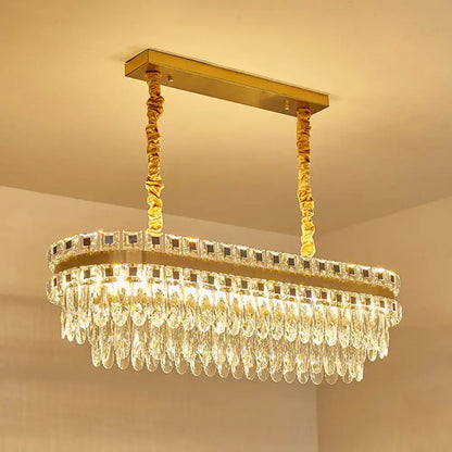 Modern gold crystal island light – kitchen dining room 110v-120v