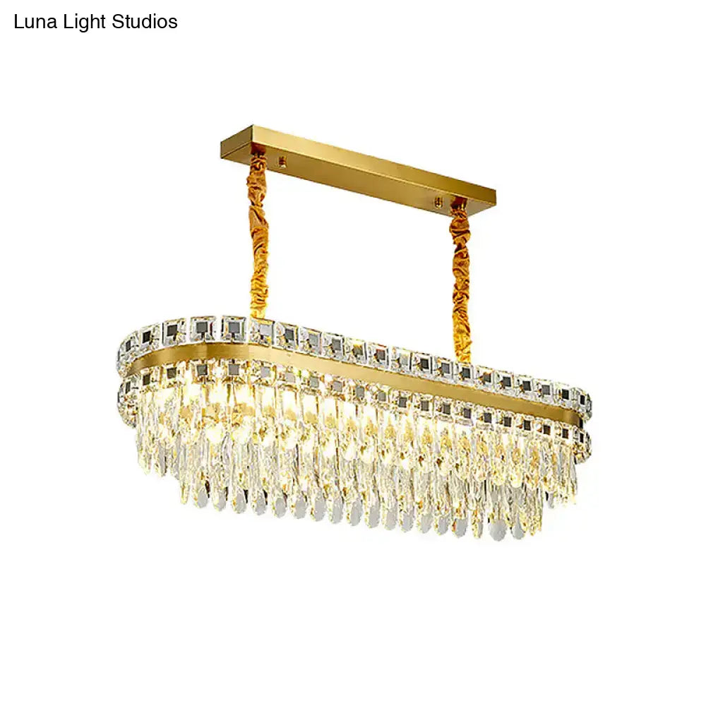 Modern gold crystal island light – kitchen dining room 110v-120v