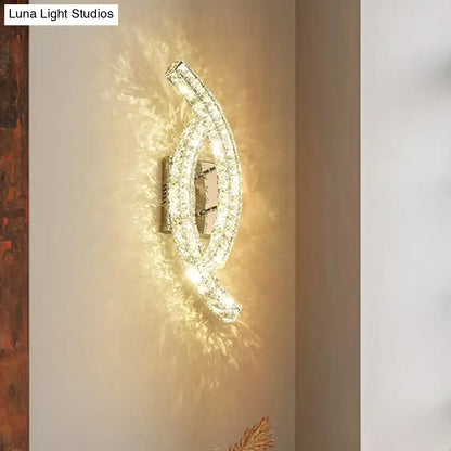Modern gold crystal leaf wall light living room sconce