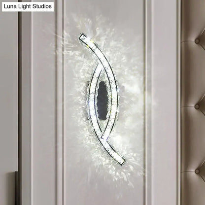 Modern gold crystal leaf wall light living room sconce