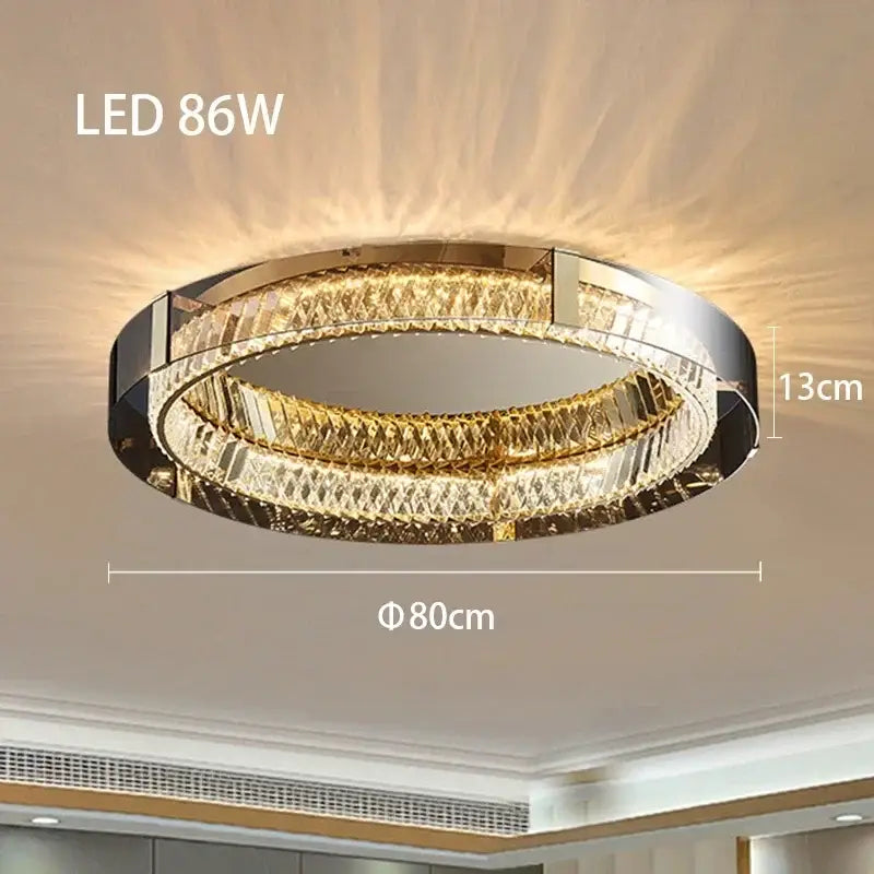 Modern gold crystal led ceiling chandelier bedroom light