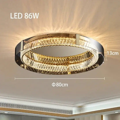Modern gold crystal led ceiling chandelier bedroom light