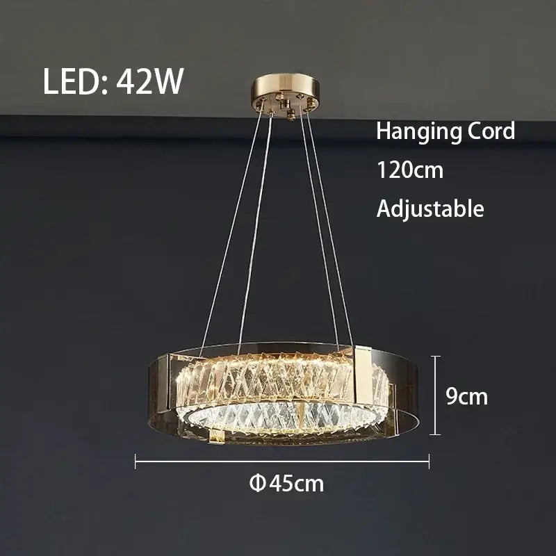 Modern gold crystal led ceiling chandelier bedroom light