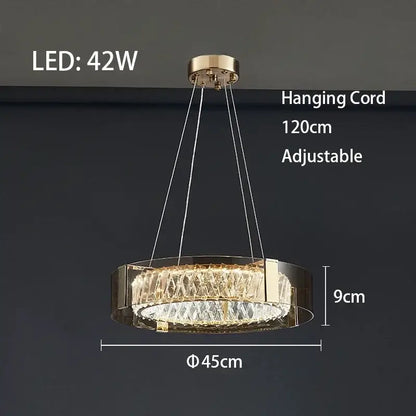 Modern gold crystal led ceiling chandelier bedroom light