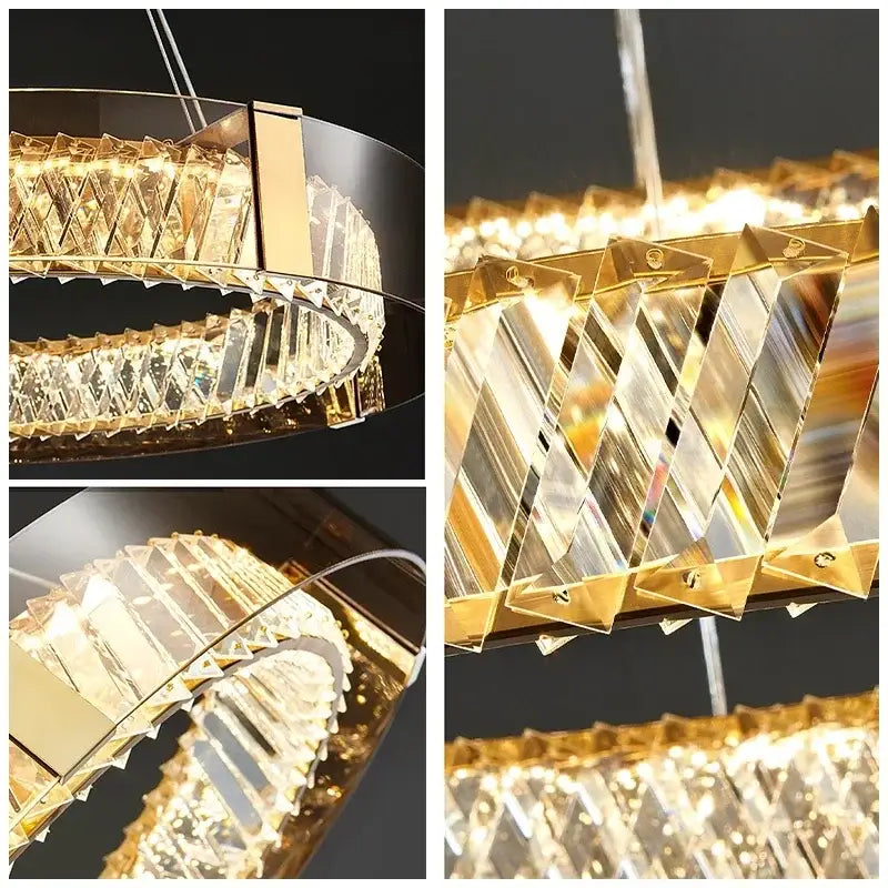 Modern gold crystal led ceiling chandelier bedroom light