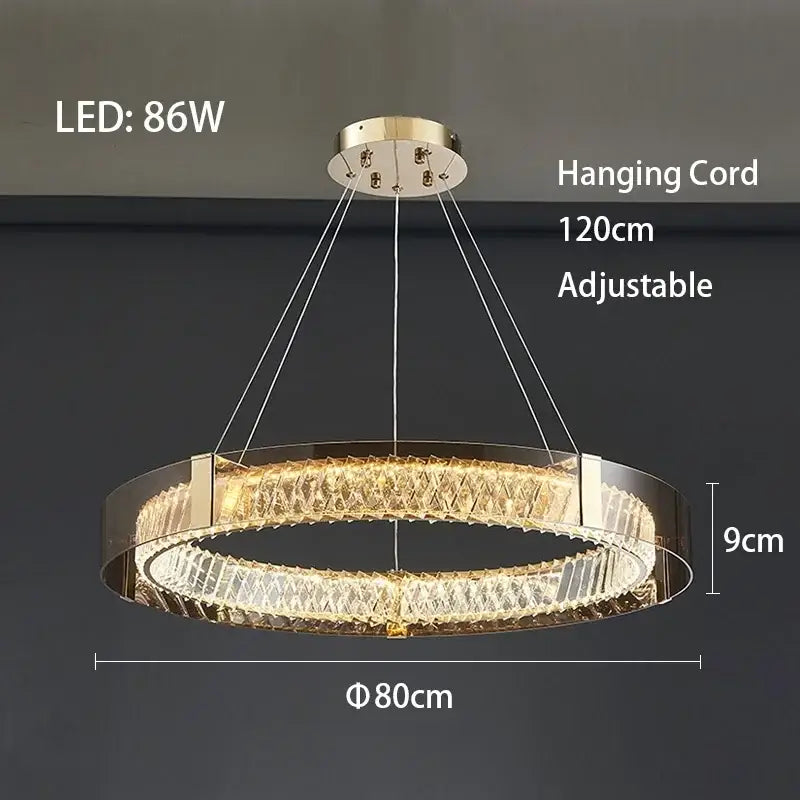 Modern gold crystal led ceiling chandelier bedroom light