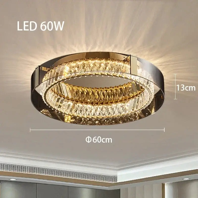 Modern gold crystal led ceiling chandelier bedroom light