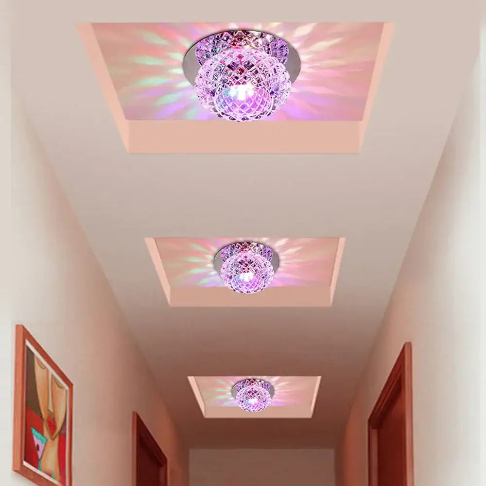 Modern gold crystal led ceiling chandelier corridor light