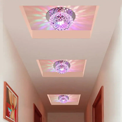 Modern gold crystal led ceiling chandelier corridor light