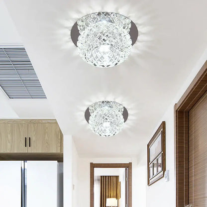 Modern gold crystal led ceiling chandelier corridor light