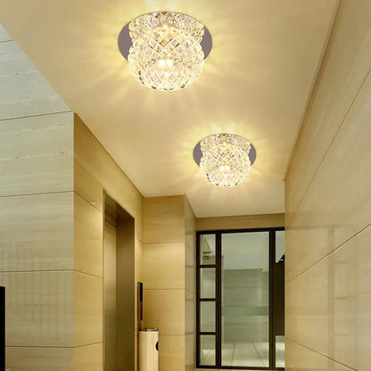 Modern gold crystal led ceiling chandelier corridor light