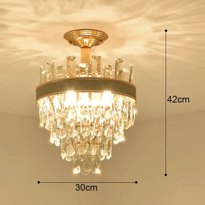 Modern gold crystal led ceiling chandelier for dining room
