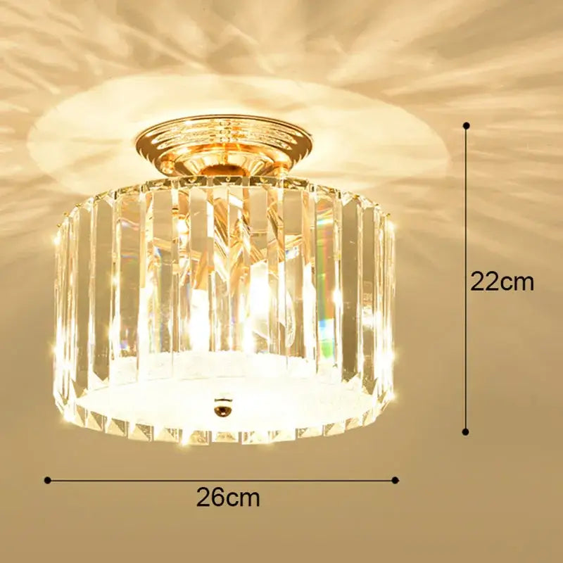 Modern gold crystal led ceiling chandelier for dining room