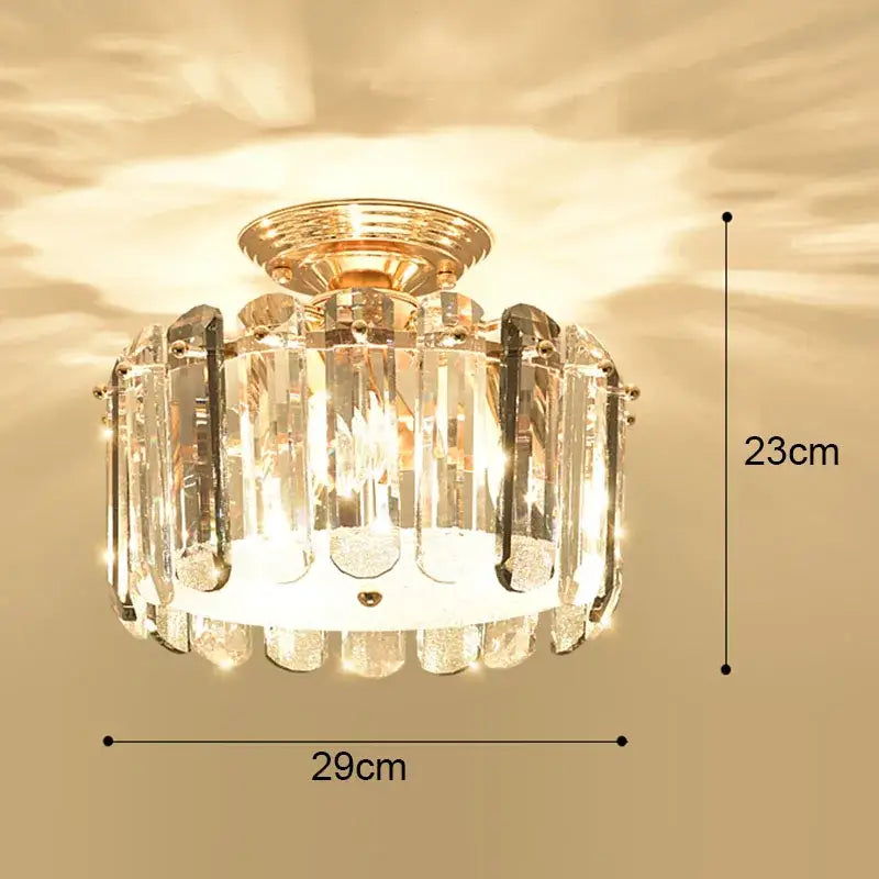 Modern gold crystal led ceiling chandelier for dining room