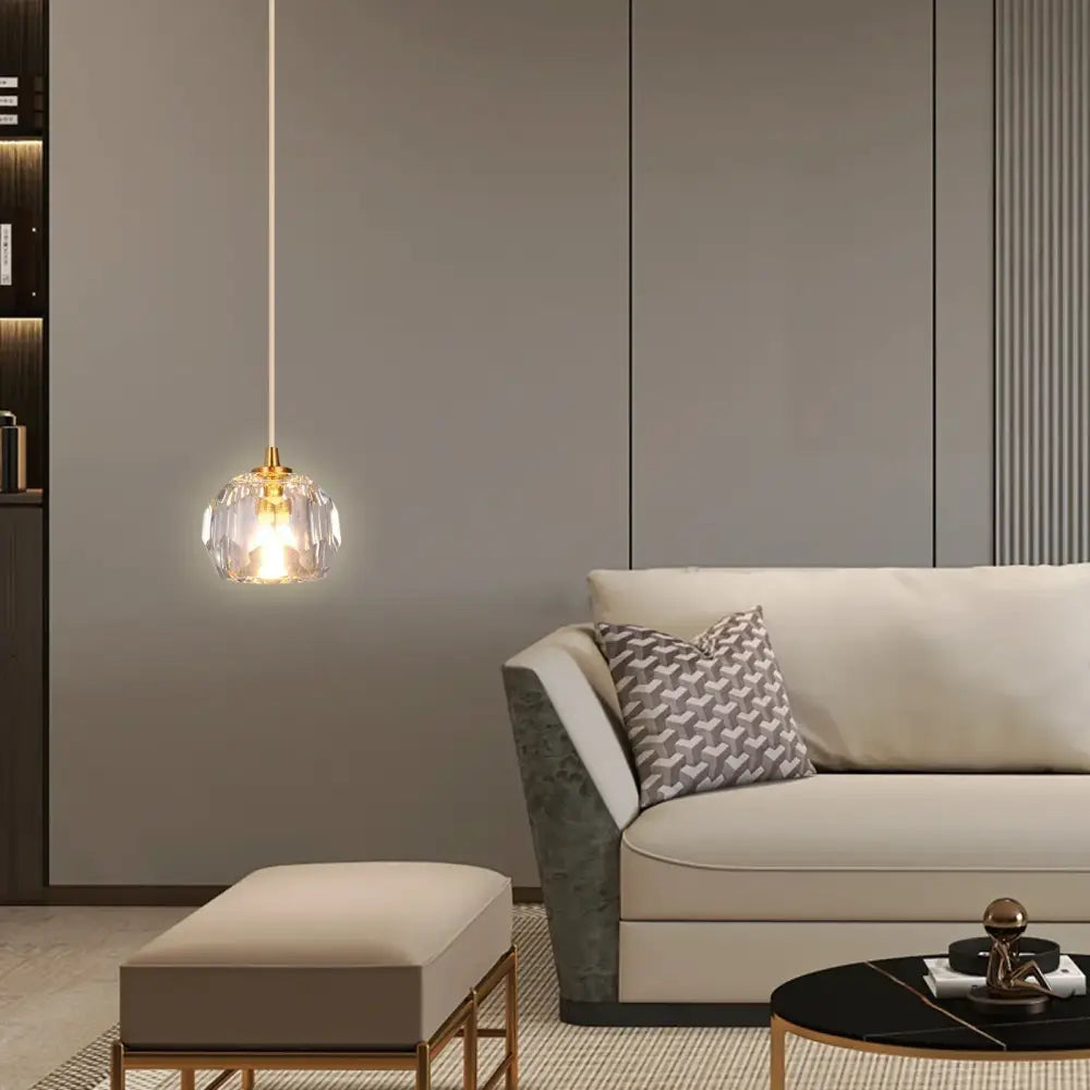 Modern gold crystal led ceiling chandelier for dining room