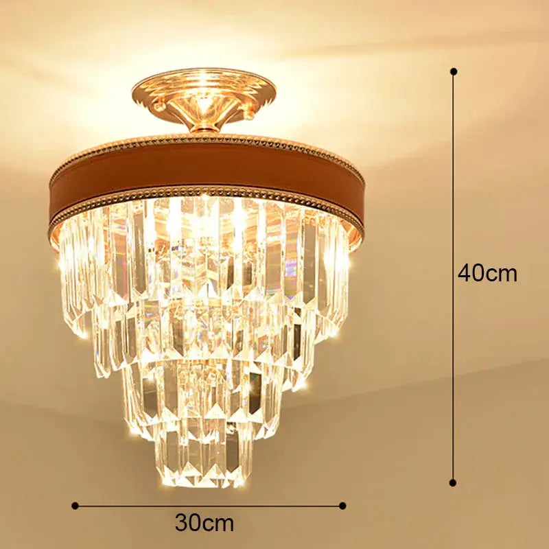 Modern gold crystal led ceiling chandelier for dining room