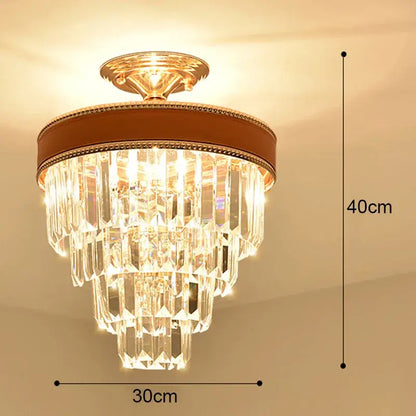 Modern gold crystal led ceiling chandelier for dining room