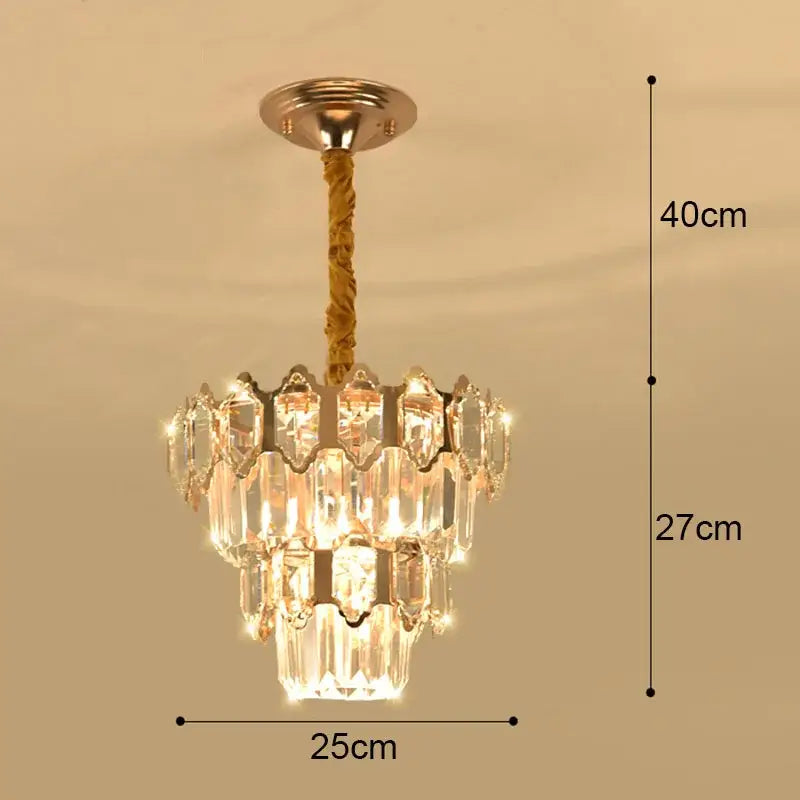 Modern gold crystal led ceiling chandelier for dining room