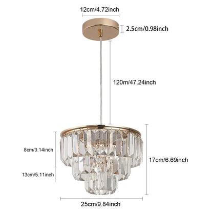 Modern gold crystal led ceiling chandelier for dining room