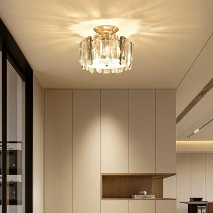 Modern gold crystal led ceiling chandelier for dining room