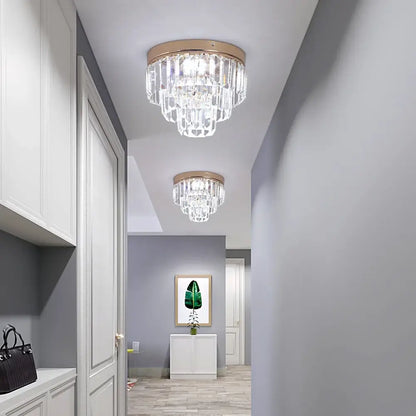 Modern gold crystal led ceiling chandelier for dining room